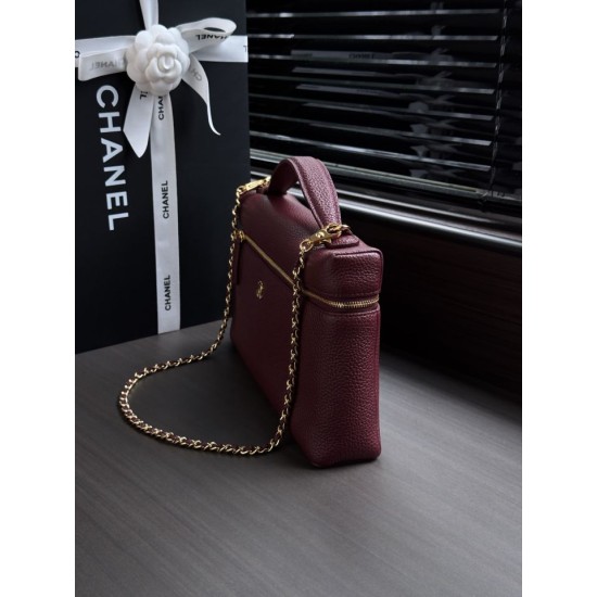 Replica perfetta Borsa Chanel Vanity Case Trapeze morbida AS6473 bordeaux/rosa Replica perfetta Borsa Chanel Vanity Case Trapeze morbida AS6473 bordeaux/rosa