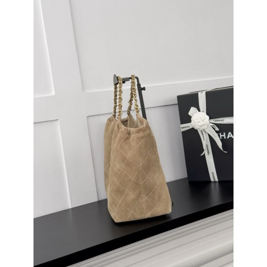 Replica Borsa shopping Chanel Neo Cabas AS6475 suede trapuntato grigio/caffè Replica Borsa shopping Chanel Neo Cabas AS6475 suede trapuntato grigio/caffè