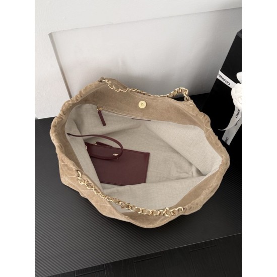 Replica Borsa shopping Chanel Neo Cabas AS6475 suede trapuntato grigio/caffè Replica Borsa shopping Chanel Neo Cabas AS6475 suede trapuntato grigio/caffè