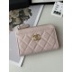 Replica perfetta Portacarte Chanel trapuntato con zip Caviar nero/rosso/albicocca Replica perfetta Portacarte Chanel trapuntato con zip Caviar nero/rosso/albicocca