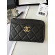 Replica perfetta Portacarte Chanel trapuntato con zip Caviar nero/rosso/albicocca Replica perfetta Portacarte Chanel trapuntato con zip Caviar nero/rosso/albicocca