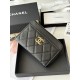 Replica perfetta Portacarte Chanel trapuntato con zip Caviar nero/rosso/albicocca Replica perfetta Portacarte Chanel trapuntato con zip Caviar nero/rosso/albicocca