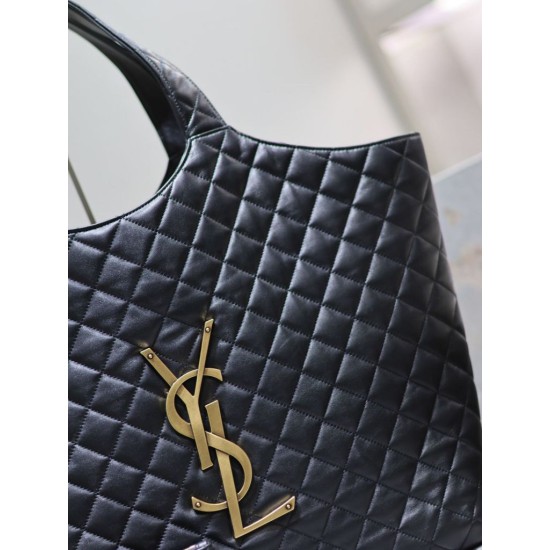 Borsa shopping YSL Saint Laurent Icare Maxi in di agnello trapuntata nera Borsa shopping YSL Saint Laurent Icare Maxi in di agnello trapuntata nera