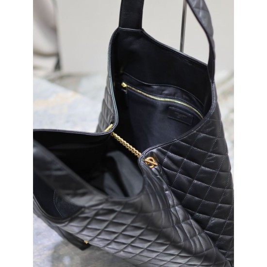 Borsa shopping YSL Saint Laurent Icare Maxi in di agnello trapuntata nera Borsa shopping YSL Saint Laurent Icare Maxi in di agnello trapuntata nera