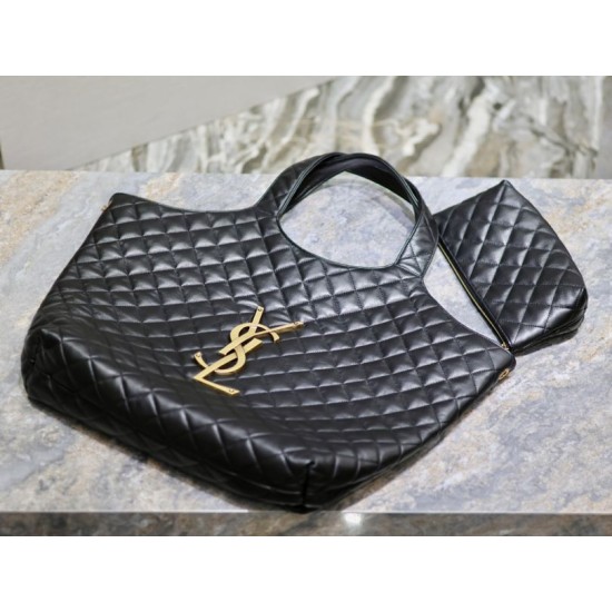 Borsa shopping YSL Saint Laurent Icare Maxi in di agnello trapuntata nera Borsa shopping YSL Saint Laurent Icare Maxi in di agnello trapuntata nera