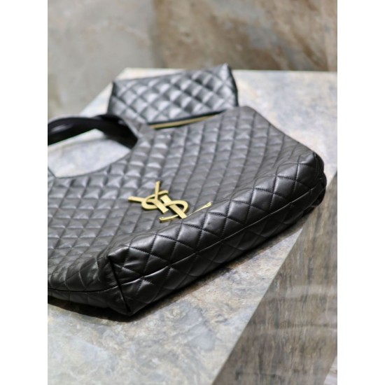 Borsa shopping YSL Saint Laurent Icare Maxi in di agnello trapuntata nera Borsa shopping YSL Saint Laurent Icare Maxi in di agnello trapuntata nera