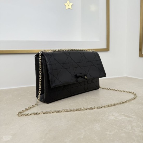 Replica Perfetta Borsa Dior Promenade piccola con patta nera Replica Perfetta Borsa Dior Promenade piccola con patta nera