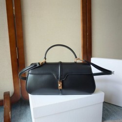 Replica Borse Celine Le 16 Side-to-Side pelle di vitello nera