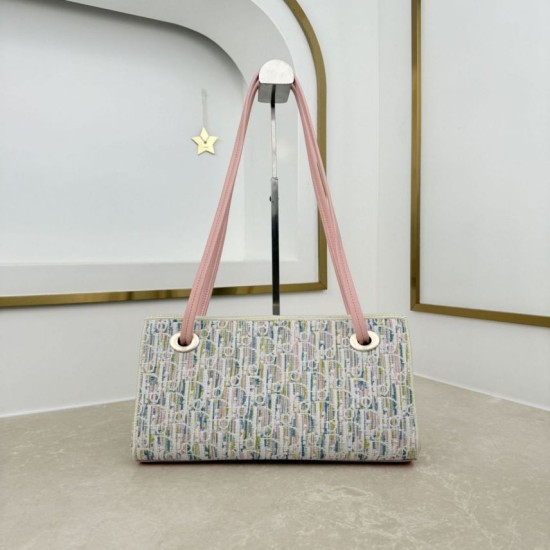 Replica Borsa shopping Dior Promenade East-West in jacquard Dior Oblique blu