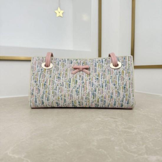 Replica Borsa shopping Dior Promenade East-West in jacquard Dior Oblique blu