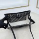 Replica Borsa shopping Dior Promenade East-West in pelle di vitello con motivo Cannage piatto Nero