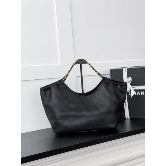 Replica Borsa Chanel Maxi CC Cabas Hobo AS6475 in pelle di vitello nera Replica Borsa Chanel Maxi CC Cabas Hobo AS6475 in pelle di vitello nera