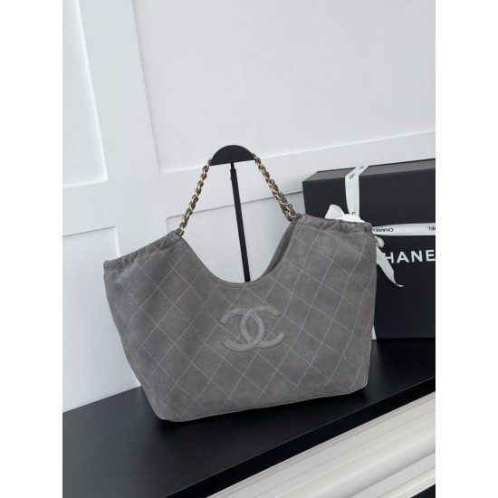 Replica Borsa Chanel Maxi CC Cabas Hobo AS6475 camoscio Grigio/bordeaux Replica Borsa Chanel Maxi CC Cabas Hobo AS6475 camoscio Grigio/bordeaux