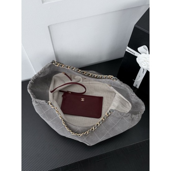 Replica Borsa Chanel Maxi CC Cabas Hobo AS6475 camoscio Grigio/bordeaux Replica Borsa Chanel Maxi CC Cabas Hobo AS6475 camoscio Grigio/bordeaux