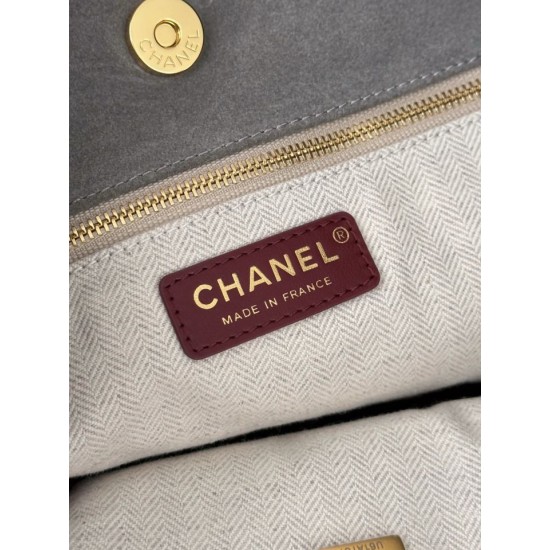 Replica Borsa Chanel Maxi CC Cabas Hobo AS6475 camoscio Grigio/bordeaux Replica Borsa Chanel Maxi CC Cabas Hobo AS6475 camoscio Grigio/bordeaux