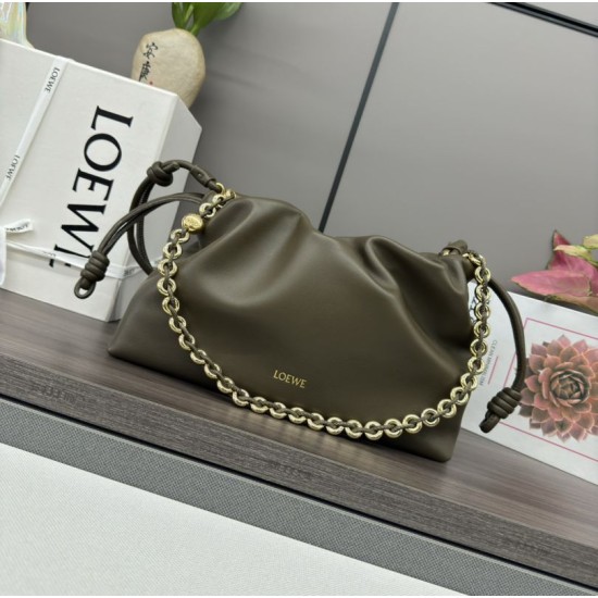 Replica Borsa Loewe Flamenco media nappa di agnello/giallo Replica Perfetta Borsa Loewe Flamenco media nappa di agnello/giallo