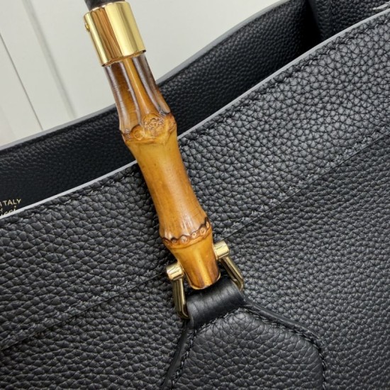 Replica Perfetta Borsa tote Gucci Bamboo grande A0022V nera Replica Perfetta Borsa tote Gucci Bamboo grande A0022V nera