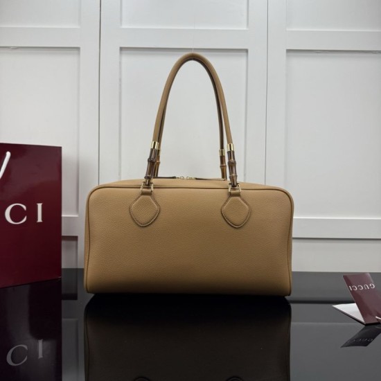 Replica Perfetta Borsa Gucci Boston Bamboo A006OD grande gialla con manici superiori Replica Perfetta Borsa Gucci Boston Bamboo A006OD grande gialla con manici superiori