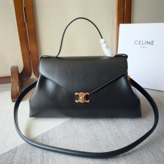 Replica Perfetta Borse Celine Flair grande in pelle di vitello lucida nera/bordeaux Imitazioni Perfetta Borse Celine Flair grande in pelle di vitello lucida nera/bordeaux
