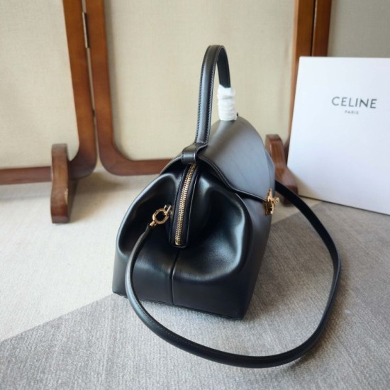 Replica Perfetta Borse Celine Flair grande in pelle di vitello lucida nera/bordeaux Imitazioni Perfetta Borse Celine Flair grande in pelle di vitello lucida nera/bordeaux