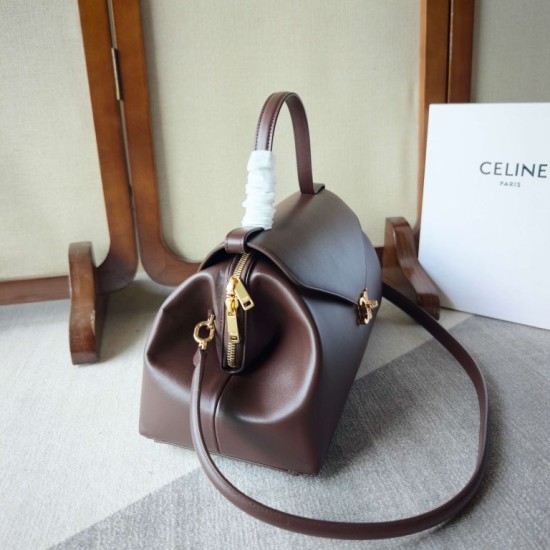 Replica Perfetta Borse Celine Flair grande in pelle di vitello lucida nera/bordeaux Imitazioni Perfetta Borse Celine Flair grande in pelle di vitello lucida nera/bordeaux