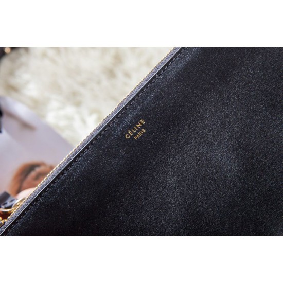 Replica Borse Celine Piccolo Trio Crossbody In pelle di vitello nera Imitazioni Replica perfette Borse Celine Piccolo Trio Crossbody In pelle di vitello nera