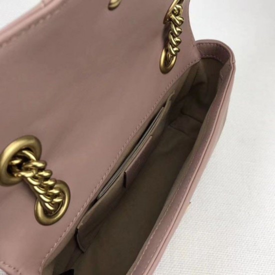Riproduzione Fedele Borse Imitazioni GG Marmont Matelassé Mini 446744 Rosa imitazioni