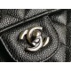 Riproduzione Fedele Medium Classica Caviar Flap Borse A1112 Nero Argento / Hardware d'oro imitazioni Replica Alta Qualità Medium Classica Caviar Flap Borse A1112 Nero Argento / Hardware d'oro