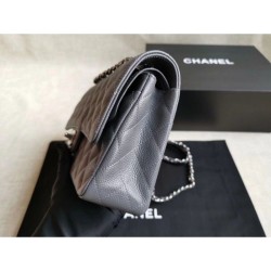Medium Classic Caviar Flap Borse A1112 Grigio Argento / Hardware d'oro Medium Classic Caviar Flap Borse A1112 Grigio Argento / Hardware d'oro