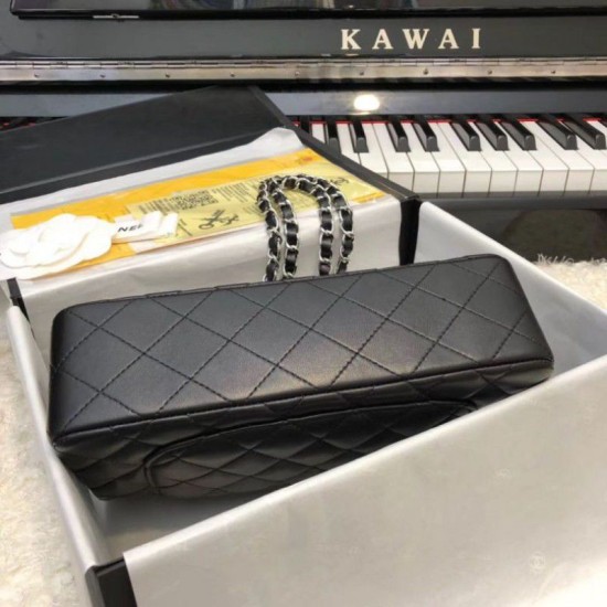 Riproduzione Fedele Borsa Classic Flap Piccolo A1117 Nero Argento Hardware imitazioni Replica Alta Qualità Borsa Classic Flap Piccolo A1117 Nero Argento Hardware