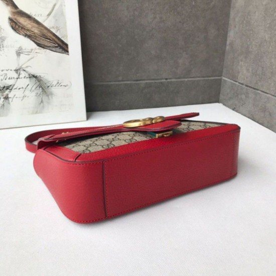 Riproduzione Fedele Ophidia GG Mini borsa Marmont Matelasse 443497 Rosso imitazioni Replica Alta Qualità Ophidia GG Mini borsa Marmont Matelasse 443497 Rosso