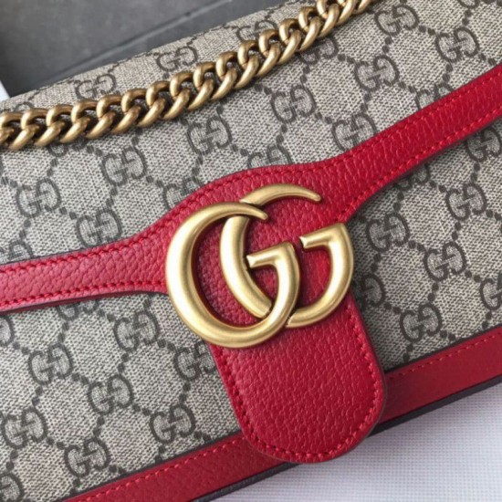Riproduzione Fedele Ophidia GG Mini borsa Marmont Matelasse 443497 Rosso imitazioni Replica Alta Qualità Ophidia GG Mini borsa Marmont Matelasse 443497 Rosso