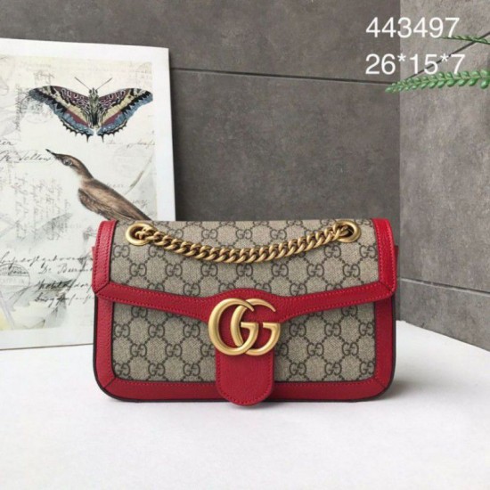 Riproduzione Fedele Ophidia GG Mini borsa Marmont Matelasse 443497 Rosso imitazioni Replica Alta Qualità Ophidia GG Mini borsa Marmont Matelasse 443497 Rosso