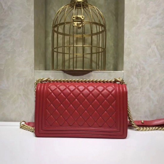 Riproduzione Fedele Borse Medium Boy Flap A67086 Rosso Golden imitazioni Replica Alta Qualità Borse Medium Boy Flap A67086 Rosso Golden