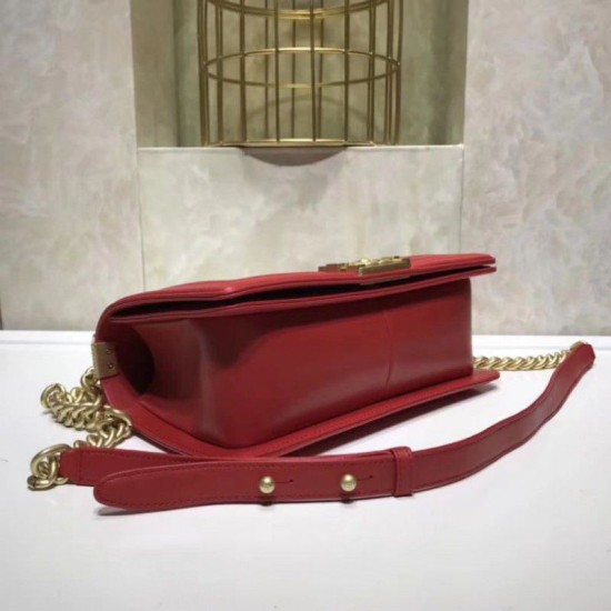 Riproduzione Fedele Borse Medium Boy Flap A67086 Rosso Golden imitazioni Replica Alta Qualità Borse Medium Boy Flap A67086 Rosso Golden