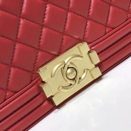 Riproduzione Fedele Borse Medium Boy Flap A67086 Rosso Golden imitazioni Replica Alta Qualità Borse Medium Boy Flap A67086 Rosso Golden