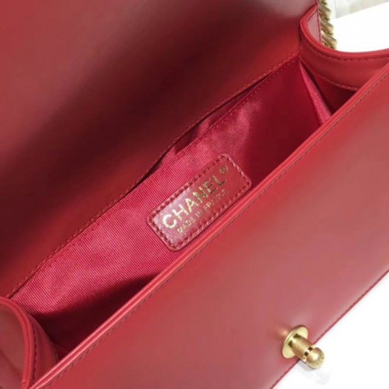 Riproduzione Fedele Borse Medium Boy Flap A67086 Rosso Golden imitazioni Replica Alta Qualità Borse Medium Boy Flap A67086 Rosso Golden