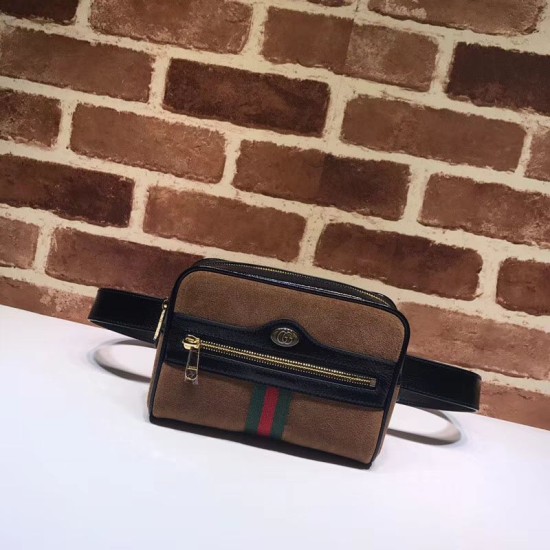 Riproduzione Fedele Ophidia Small Belt Bag 517076 Marrone imitazioni Replica Alta Qualità Ophidia Small Belt Bag 517076 Marrone
