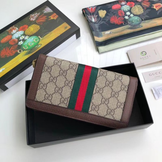 Riproduzione Fedele Portafoglio Ophidia GG Zip Around 523154 Marrone imitazioni Replica Alta Qualità Portafoglio Ophidia GG Zip Around 523154 Marrone