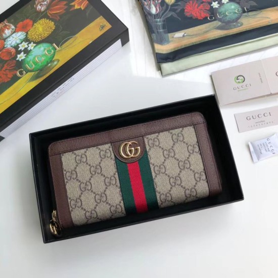 Riproduzione Fedele Portafoglio Ophidia GG Zip Around 523154 Marrone imitazioni Replica Alta Qualità Portafoglio Ophidia GG Zip Around 523154 Marrone