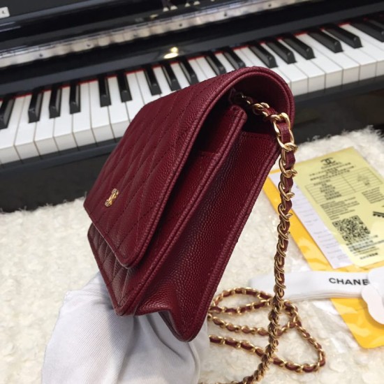Replica Stitch Chain Grained Pelle di vitello Woc Borsa A33814 Claret Outlet Stitch Chain Grained Pelle di vitello Woc Borsa A33814 Claret imitazioni perfette