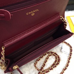 Replica Stitch Chain Grained Pelle di vitello Woc Borsa A33814 Claret Outlet Stitch Chain Grained Pelle di vitello Woc Borsa A33814 Claret imitazioni perfette