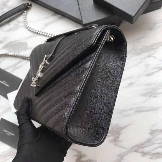 Replica YSL Saint Laurent Piccola Busta Borsa Grain Hardware argentato in rilievo Outlet YSL Saint Laurent Piccola Busta Borsa Grain Hardware argentato in rilievo imitazioni perfette