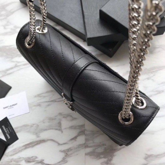 Replica YSL Saint Laurent Piccola Busta Borsa Grain Hardware argentato in rilievo Outlet YSL Saint Laurent Piccola Busta Borsa Grain Hardware argentato in rilievo imitazioni perfette