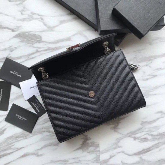 Replica YSL Saint Laurent Piccola Busta Borsa Grain Hardware argentato in rilievo Outlet YSL Saint Laurent Piccola Busta Borsa Grain Hardware argentato in rilievo imitazioni perfette