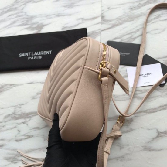 Replica YSL Saint Laurent Medium LouLou Chain Borsa Matelasse Albicocca in pelle Outlet YSL Saint Laurent Medium LouLou Chain Borsa Matelasse Albicocca in pelle imitazioni perfette