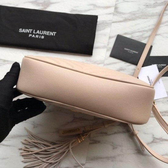 Replica YSL Saint Laurent Medium LouLou Chain Borsa Matelasse Albicocca in pelle Outlet YSL Saint Laurent Medium LouLou Chain Borsa Matelasse Albicocca in pelle imitazioni perfette