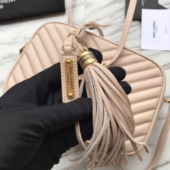 Replica YSL Saint Laurent Medium LouLou Chain Borsa Matelasse Albicocca in pelle Outlet YSL Saint Laurent Medium LouLou Chain Borsa Matelasse Albicocca in pelle imitazioni perfette