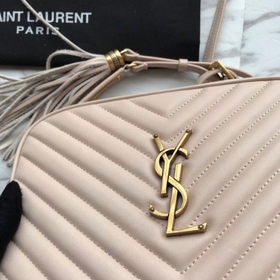 Replica YSL Saint Laurent Medium LouLou Chain Borsa Matelasse Albicocca in pelle Outlet YSL Saint Laurent Medium LouLou Chain Borsa Matelasse Albicocca in pelle imitazioni perfette