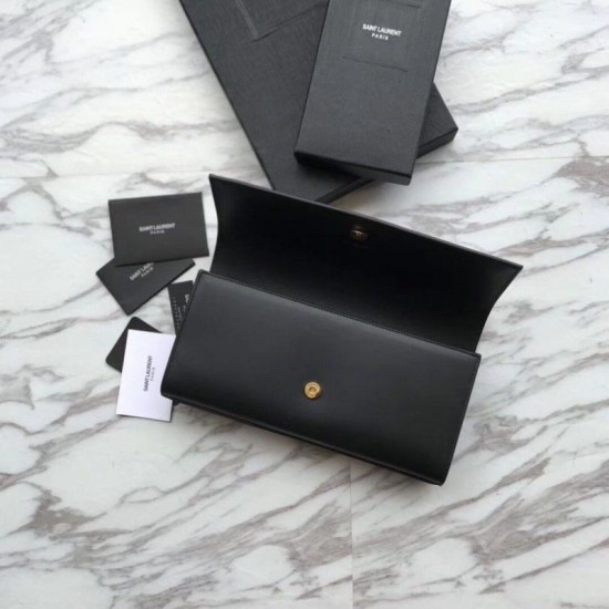 Imitazione Portafoglio YSL Saint Laurent Classic Monogram in pelle liscia nera imitazioni perfette